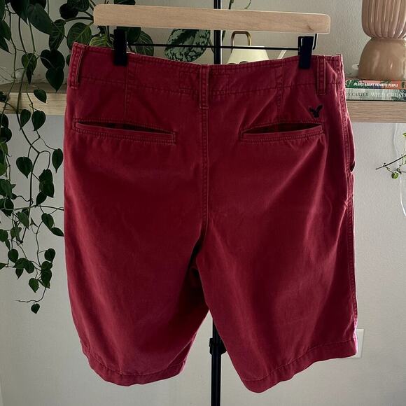 Vintage American Eagle Men Longboard Shorts Size 32 Brick Red 10” Inseam Casual - Picture 2 of 9